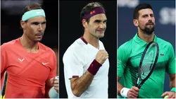 Rafael Nadal, Roger Federer, and Novak Djokovic.