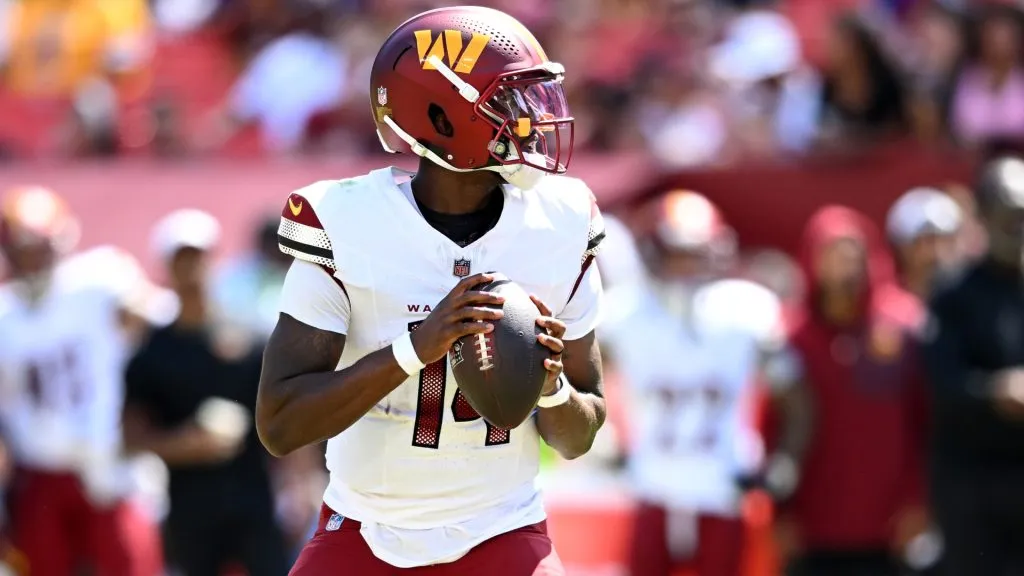 Josh Johnson #14 of the Washington Commanders