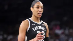 A'ja Wilson #22 of the Las Vegas Aces.