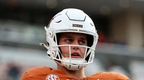 Arch Manning at Darrell K Royal-Texas Memorial Stadium on September 20, 2025 in Austin, Texas.