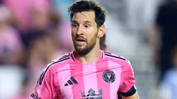 Lionel Messi #10 of Inter Miami CF reacts during the MLS match.