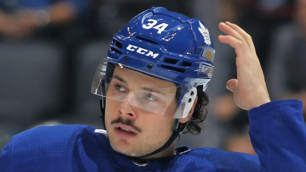 Auston Matthews grabs his head