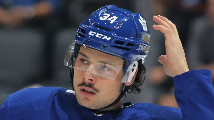 Auston Matthews at Scotiabank Arena on October 25, 2019 in Toronto, Ontario, Canada.