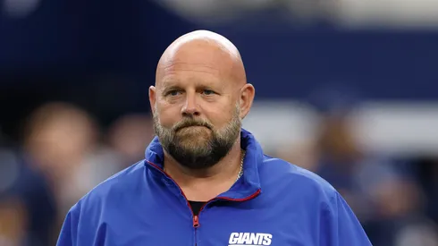Brian Daboll looks on prior to the game against the Cowboys on September 14, 2025 in Texas.
