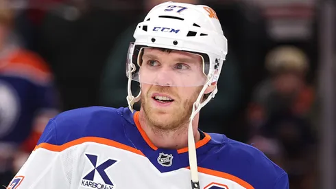 cConnor McDavid at United Center on January 11, 2025 in Chicago, Illinois.