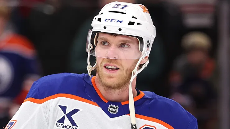 cConnor McDavid at United Center on January 11, 2025 in Chicago, Illinois.