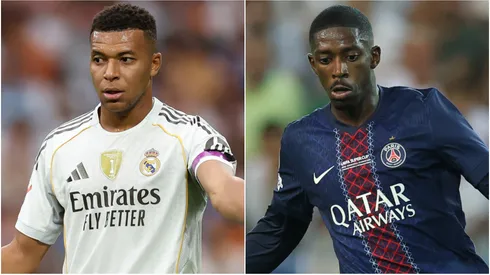 Kylian Mbappe of Real Madrid and Ousmane Dembele of Paris Saint-Germain.