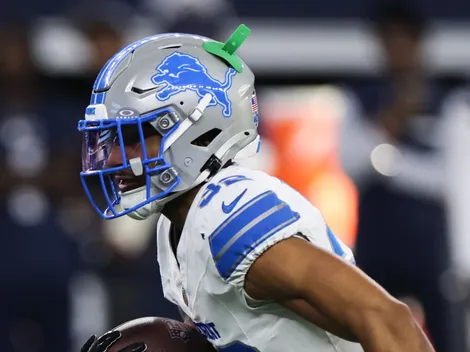 What is the green thing on Detroit Lions S Brian Branch's helmet?