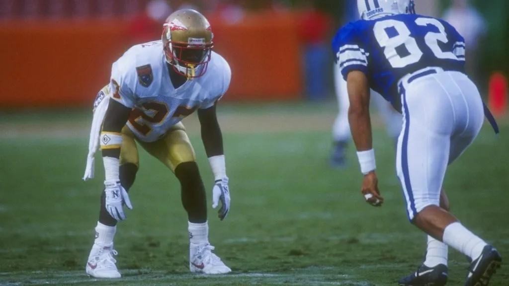 Terrell Buckley of the Florida State Seminoles in 1991. (Source: Stephen Dunn /Allsport)
