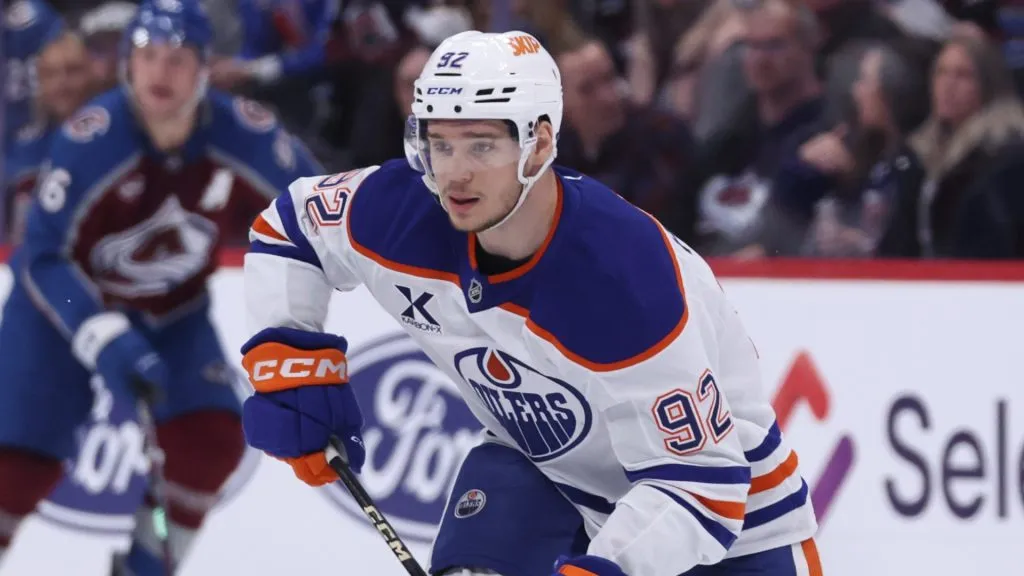 Vasily Podkolzin #92 of the Edmonton Oilers at Ball Arena on November 30, 2024