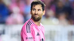 Lionel Messi of Inter Miami reacts during an MLS match.