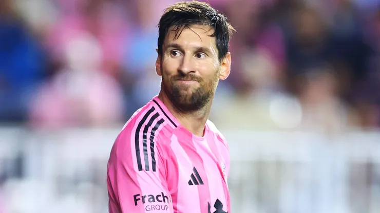 Lionel Messi of Inter Miami reacts during an MLS match.