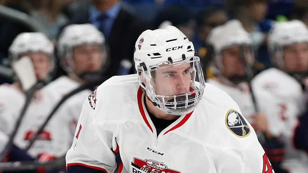 Cole Krygier #4 of Team Chelios during the CCM/USA Hockey All-American Prospects Game