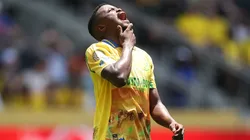 Teboho Mokoena reacts during a game.