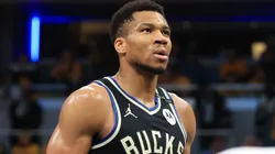 Giannis Antetokounmpo #34 of the Milwaukee Bucks shoots a free throw.