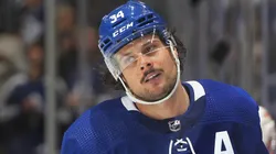 Auston Matthews at Scotiabank Arena on April 26, 2022 in Toronto, Ontario, Canada.