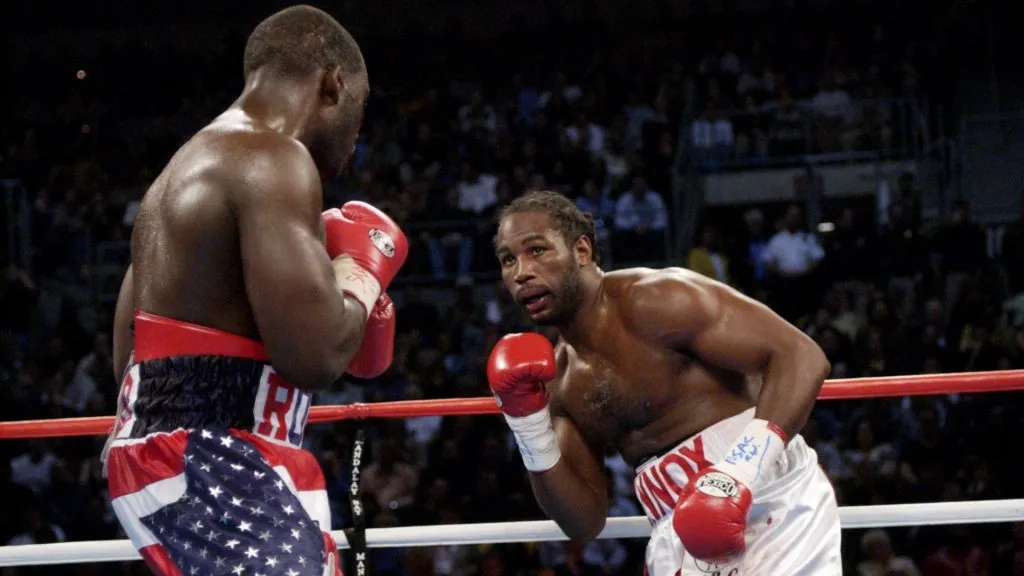 Lennox Lewis vs. Hasim Rahman (Source: John Gichigi/ALLSPORT)