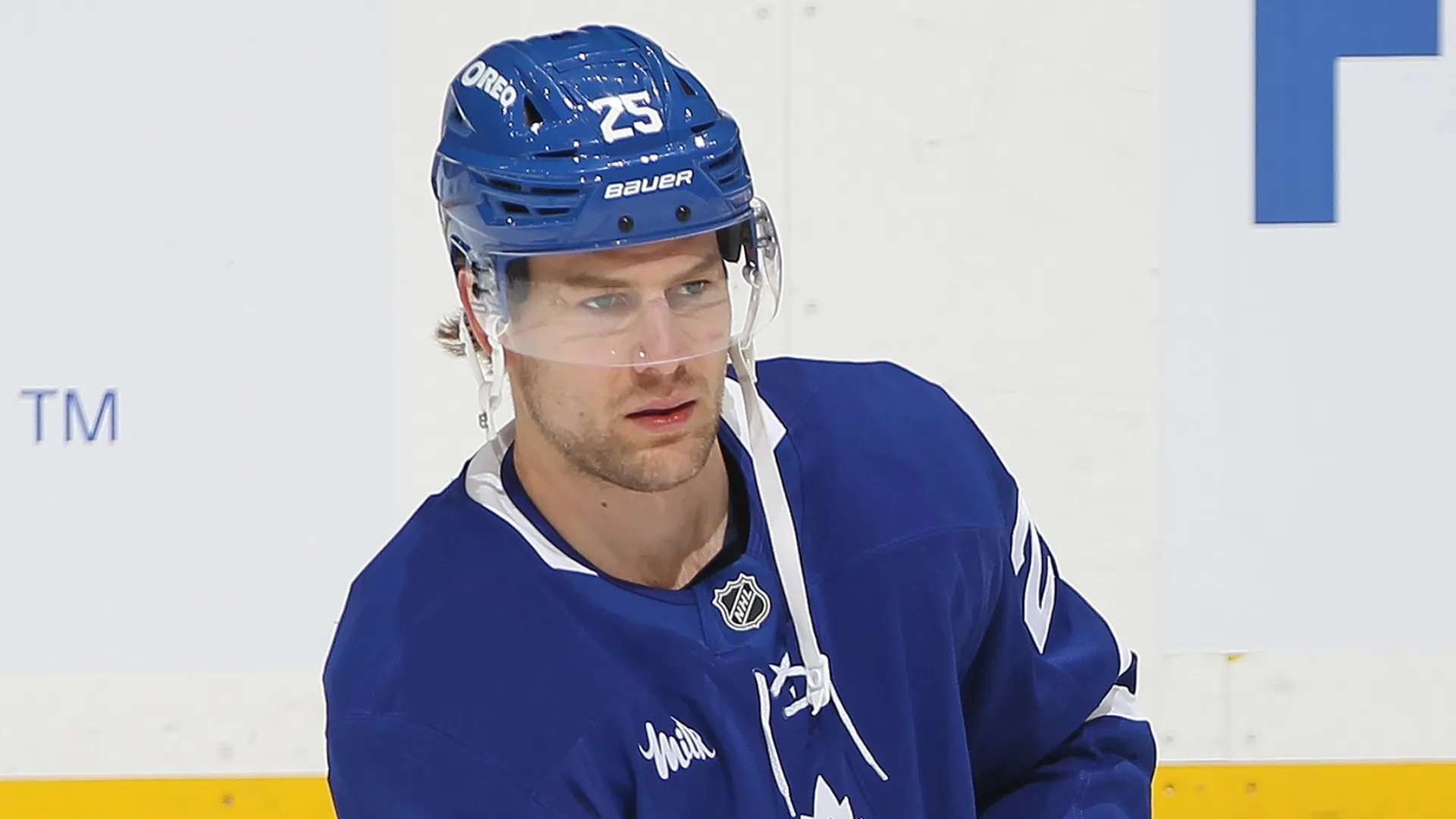 Brandon Carlo of the Toronto Maple Leafs before a game