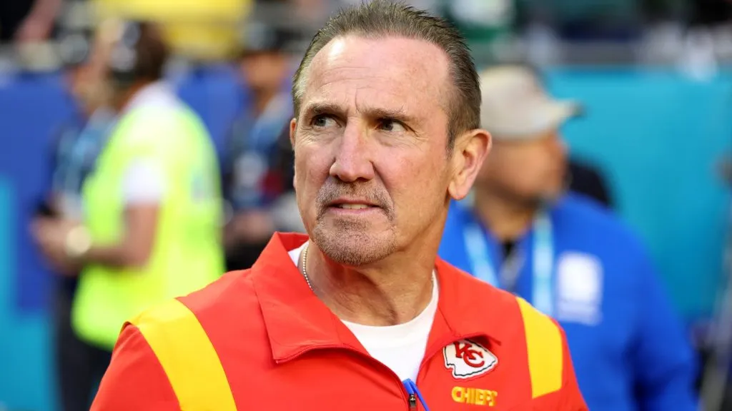 Steve Spagnuolo of the Chiefs in 2023. (Source: Christian Petersen/Getty Images)