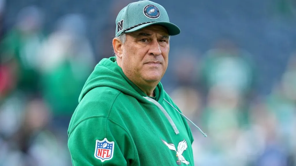 Vic Fangio of the Philadelphia Eagles in 2024. (Source: Mitchell Leff/Getty Images)