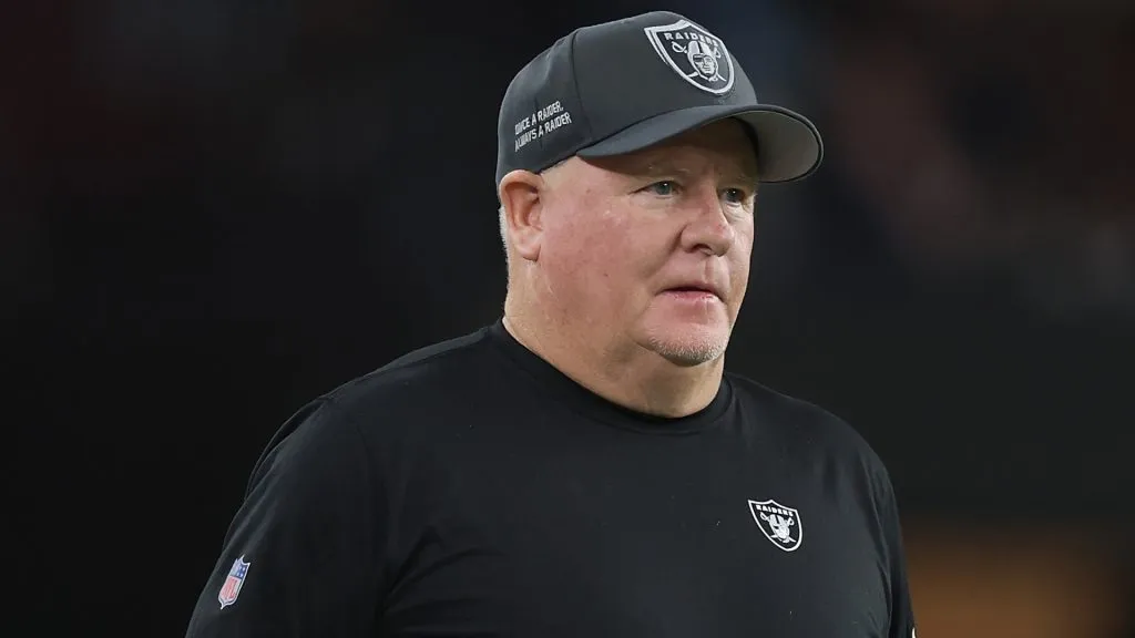 Chip Kelly of the Las Vegas Raiders in 2025. (Source: Christian Petersen/Getty Images)