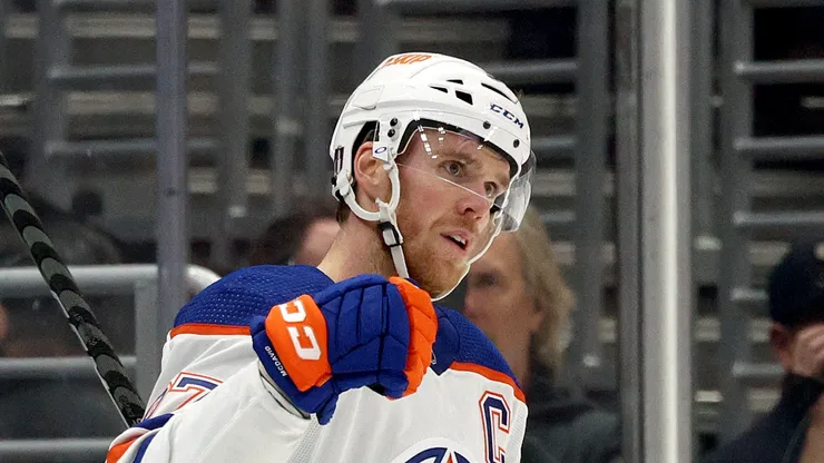 Connor McDavid at Crypto.com Arena on April 21, 2023 in Los Angeles, California