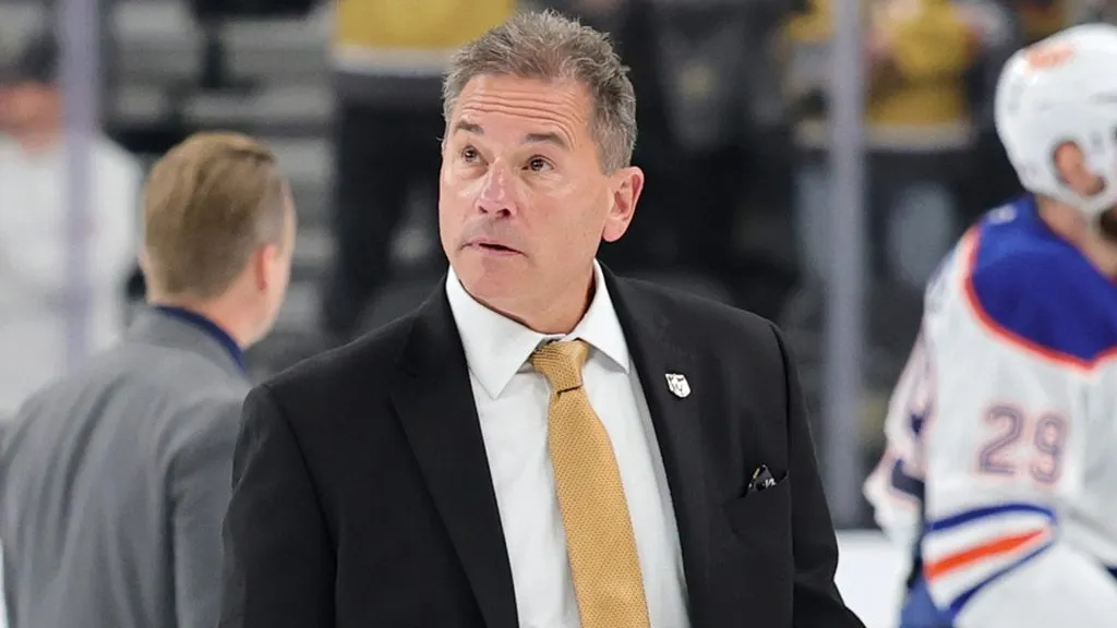 Bruce Cassidy of the Vegas Golden Knights in 2025. (Source: Ethan Miller/Getty Images)