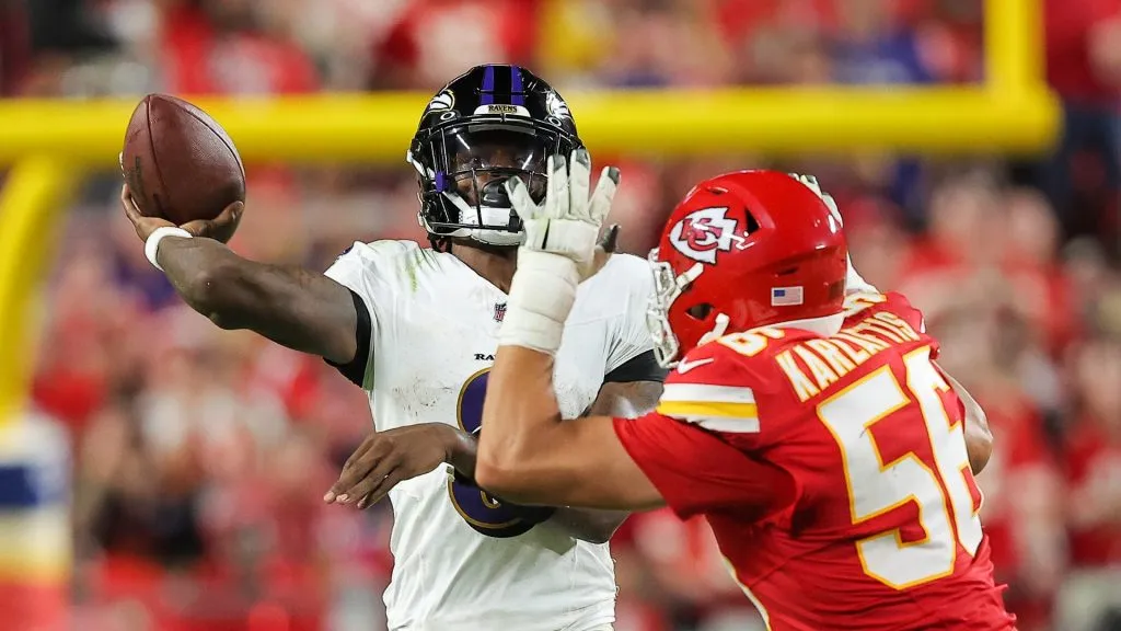 Lamar Jackson and George Karlaftis