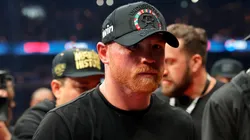 Canelo Alvarez exits the ring after losing to Terence Crawford.
