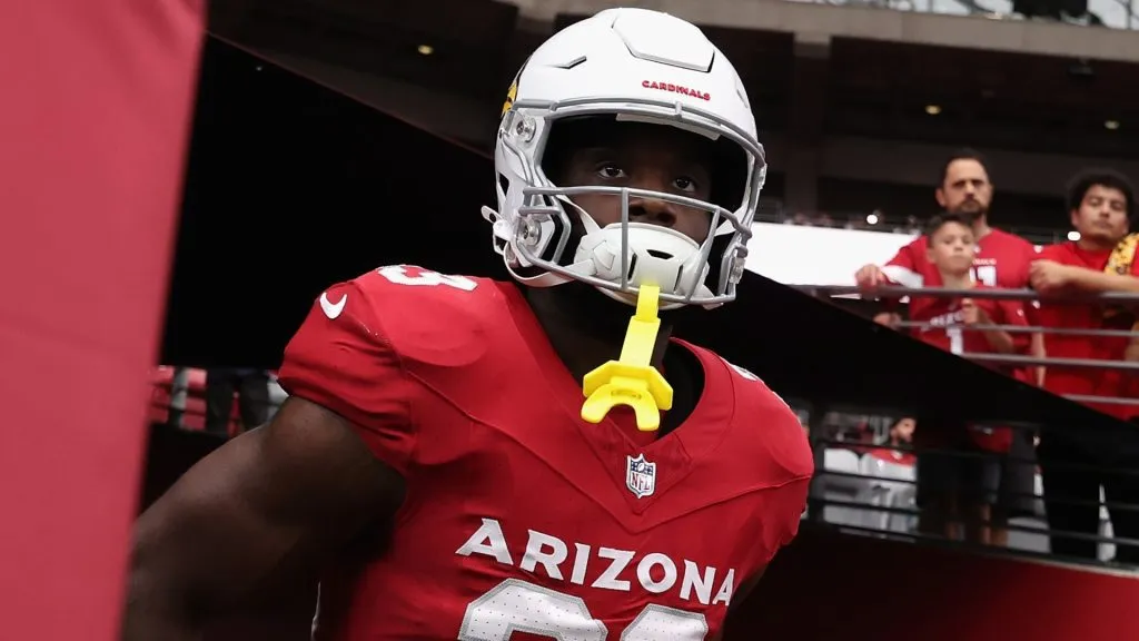 Running back Trey Benson #33 of the Arizona Cardinals