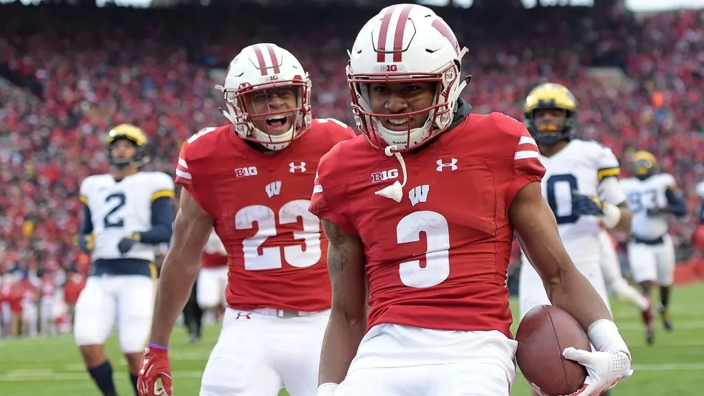 Wisconsin Badgers players in 2017. (Source: Stacy Revere/Getty Images)
