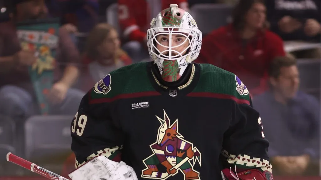 Connor Ingram at Mullett Arena on January 17, 2023 in Tempe, Arizona