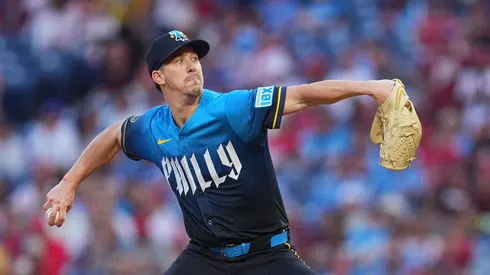 Walker Buehler throws a pitch vs the Royals on September 12, 2025 in Pennsylvania.