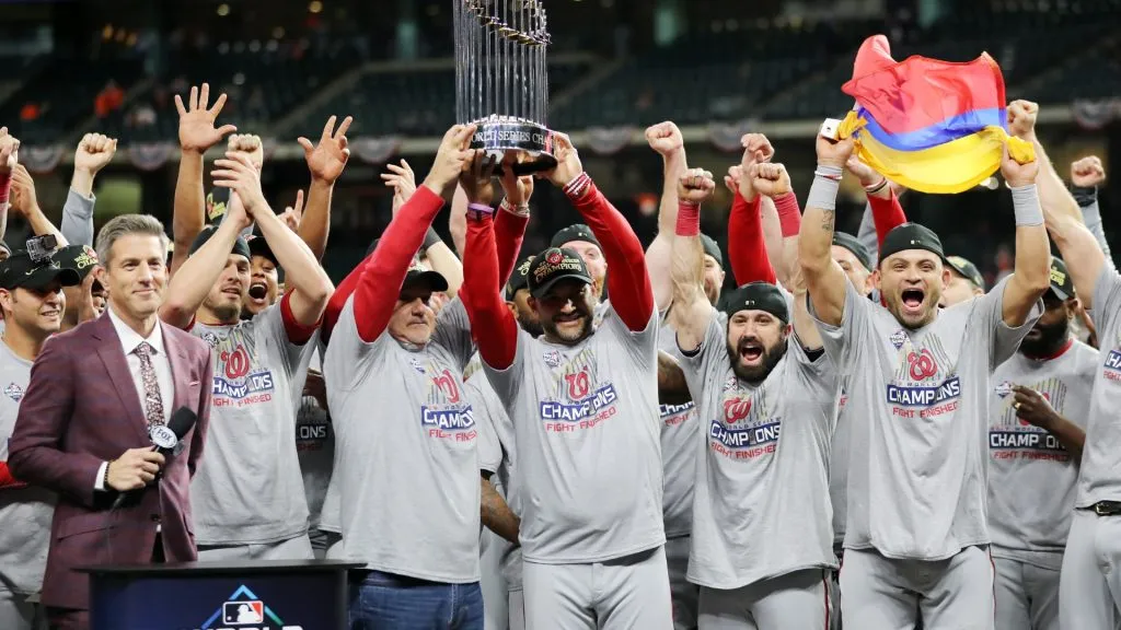 Washington National players and manager in 2019. (Source: Elsa/Getty Images)