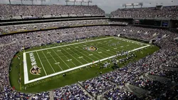 A general view of the M&T Bank Stadium as 69,473 fans watch a Baltimore Ravens game in 2003.