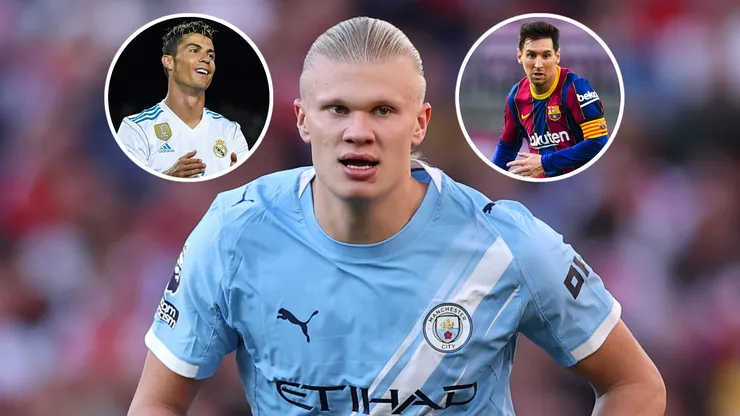 Erling Haland of Manchester City, Lionel Messi in FC Barcelona and Cristiano Ronaldo in Real Madrid CF.