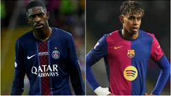 Ousmane Dembele of Paris Saint-Germain and Lamine Yamal from Barcelona.