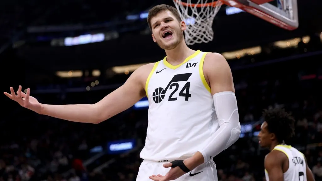Walker Kessler during an NBA game with the Utah Jazz. (Harry How/Getty Images)