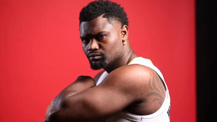 Zion Williamson #1 of the New Orleans Pelicans poses.