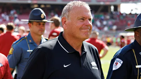 Head Coach Sam Pittman of the Arkansas Razorbacks.