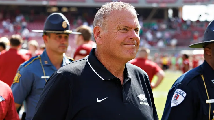 Head Coach Sam Pittman of the Arkansas Razorbacks.