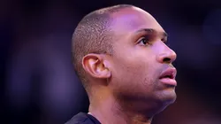Al Horford #42 of the Boston Celtics warms up.