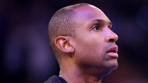 Al Horford #42 of the Boston Celtics warms up.