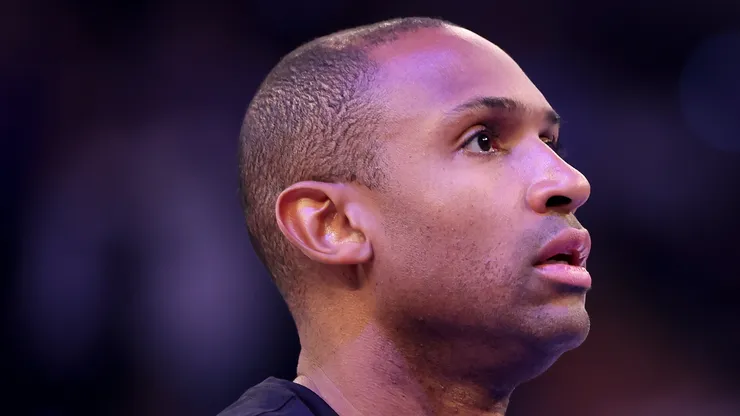 Al Horford #42 of the Boston Celtics warms up.