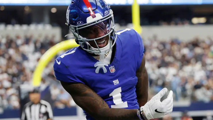 Malik Nabers #1 of the New York Giants.