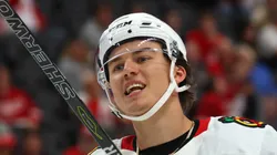 Connor Bedard at Little Caesars Arena on September 23, 2025 in Detroit, Michigan.