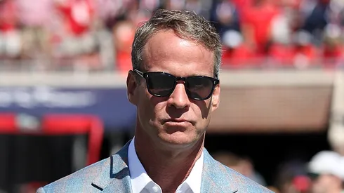 Lane Kiffin at Vaught-Hemingway Stadium on September 27, 2025 in Oxford, Mississippi.