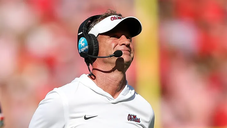Lane Kiffin at Vaught-Hemingway Stadium on September 27, 2025 in Oxford, Mississippi.