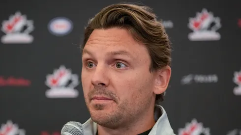 Sam Reinhart in Hockey Canada's 2025 National Teams Orientation Camp.