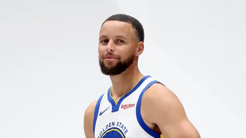 Stephen Curry #30 of the Golden State Warriors poses for a picture during the media day.